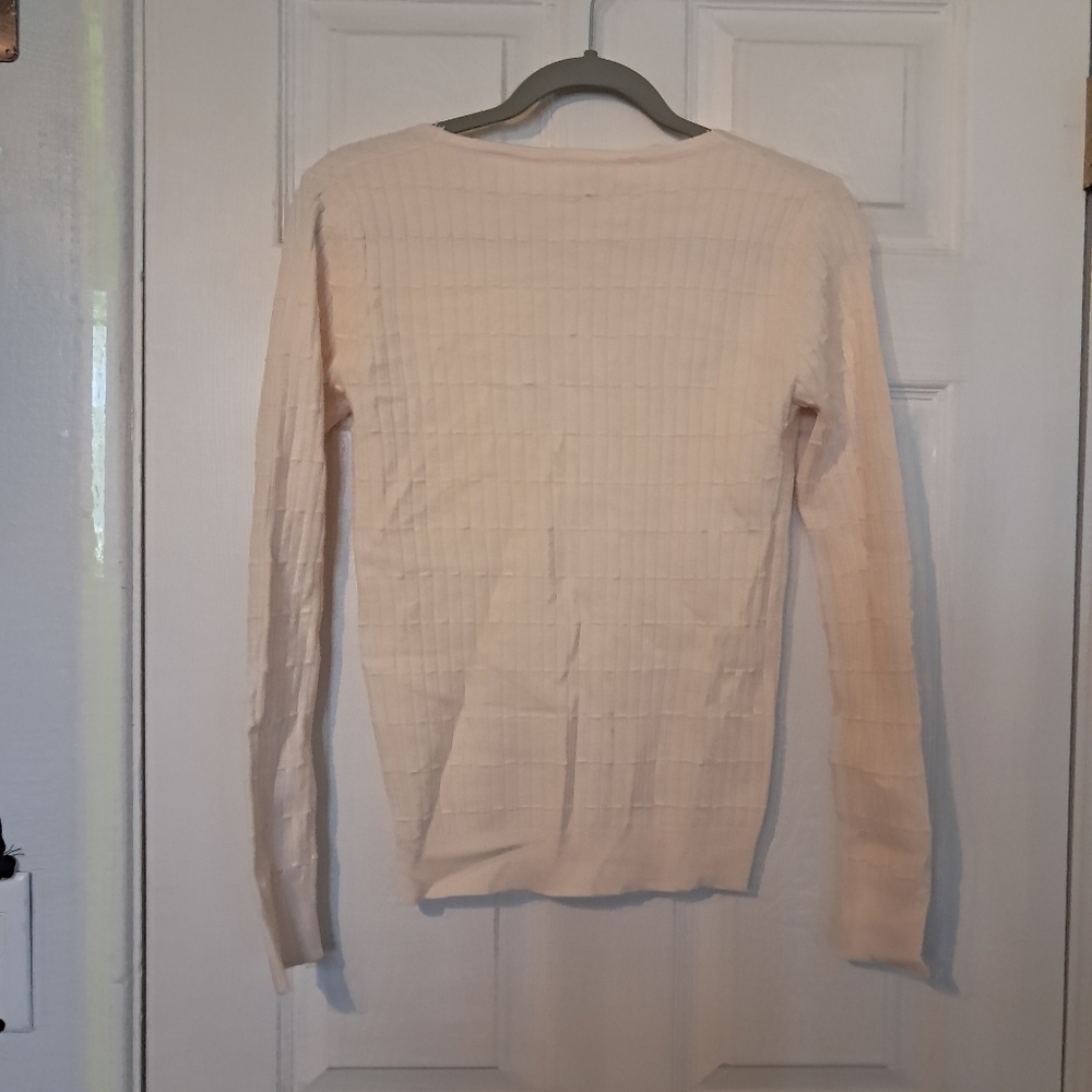 Yuna Cream Sweater with Pearl Button Detail - Picture 8 of 9